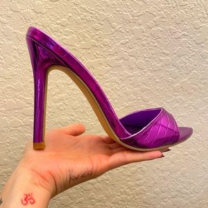 Purple Metallic Heels Size 7
